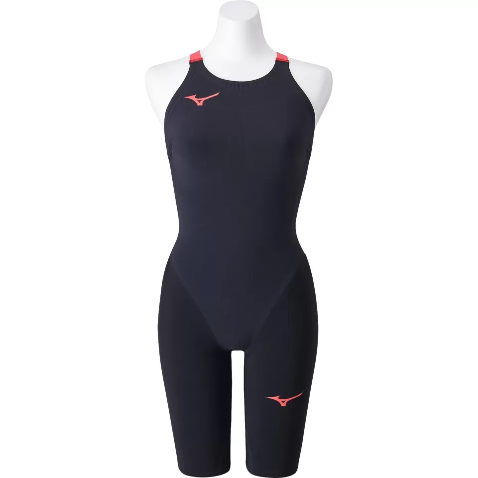 Mizuno Swimwear>GX · SONIC 6 NV HALF SUIT WOMEN Black/Red