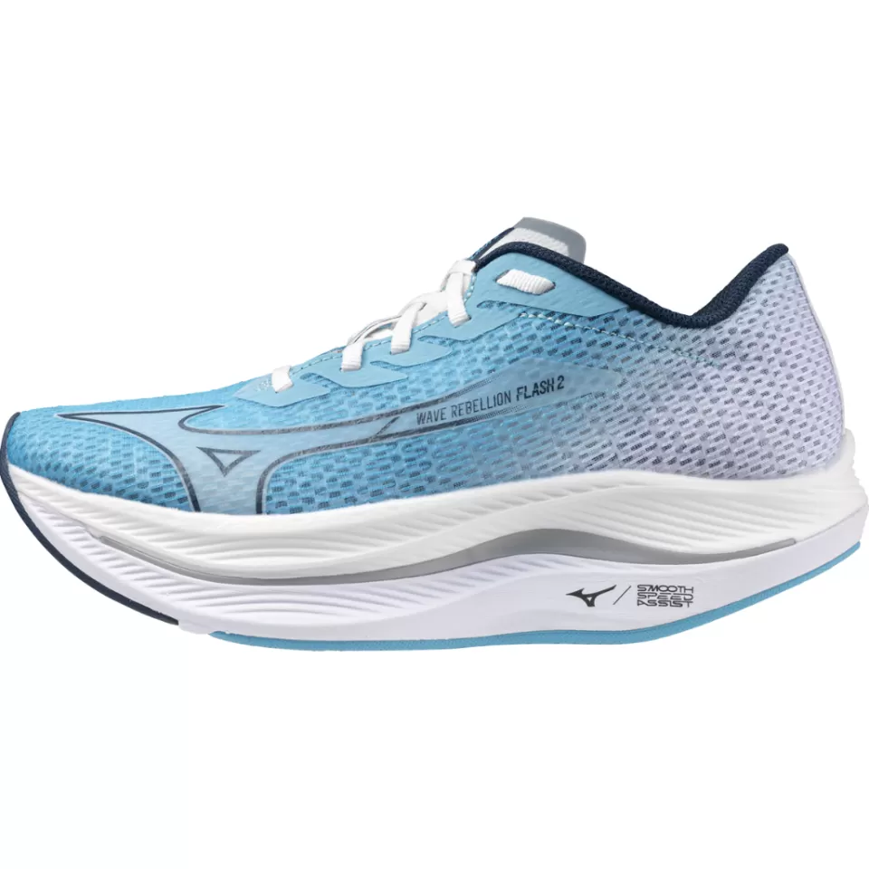 Mizuno Running>WAVE REBELLION FLASH 2 WOMEN RiverBlue/BlueWingTeal/White