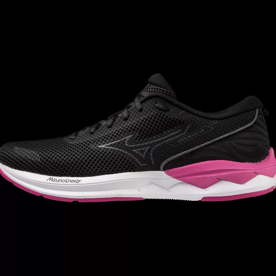 Mizuno Running | Wide Shoes>WAVE REVOLT 3 D WIDE WOMEN Black/IronGate/FuchsiaFedora